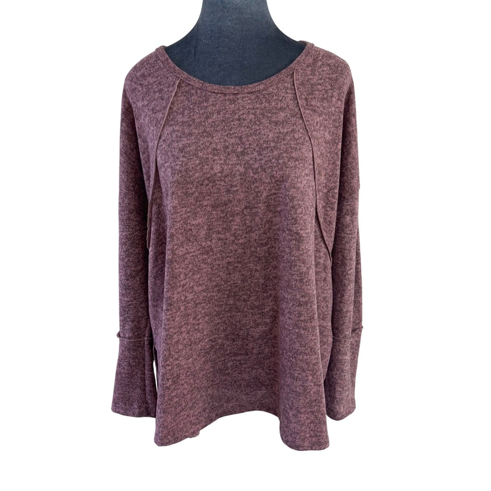 Forgotten‎ Grace Minimalist Soft Loungewear Mauve Heather Knit Oversized Tunic L
